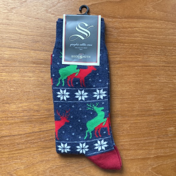 SOCKSMITH Naughty Reindeer Holiday Christmas Socks NWT - Picture 3 of 4